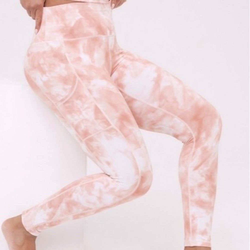 Aerie Offline Hugger Orange Tie Dye Leggings